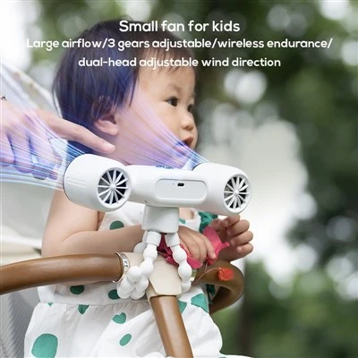 G12 Inaistrithe Mini 4000mAh Leanbh Stroller Fan